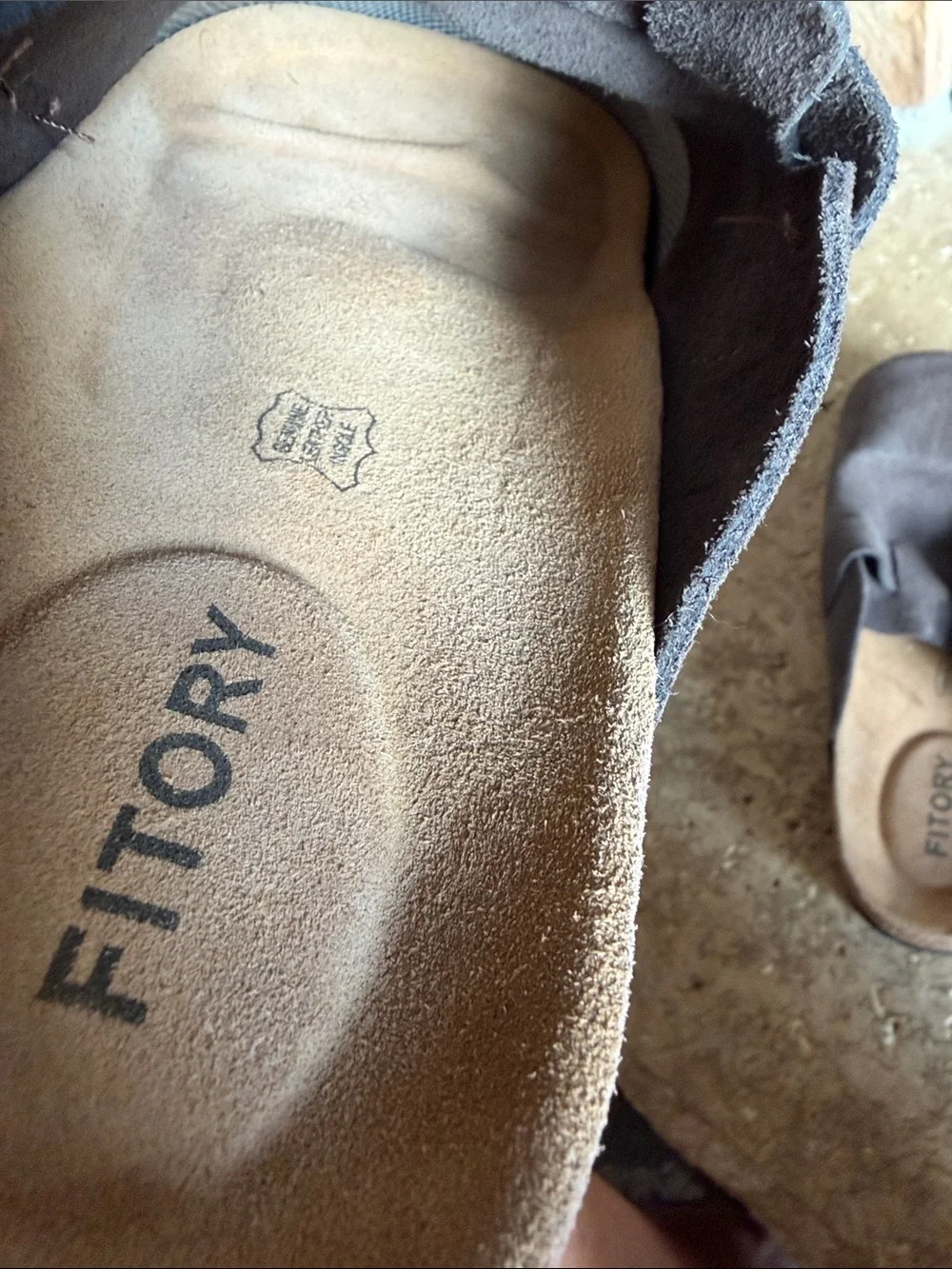 NWOT Men’s Suede Slide Sandals with Adjustable Buckle — Dark Brown